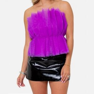 Buddy love Giselle pleated strapless top